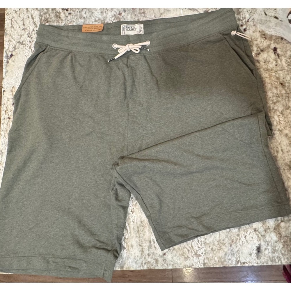 Free Planet Mens Olive Green Recycled Knit Lounge Shorts FSXP90LM3 3X NWT